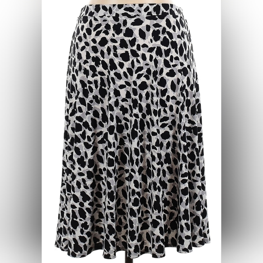 George‎ Snow Leopard Print A-Line Skirt - Size L (12-14)